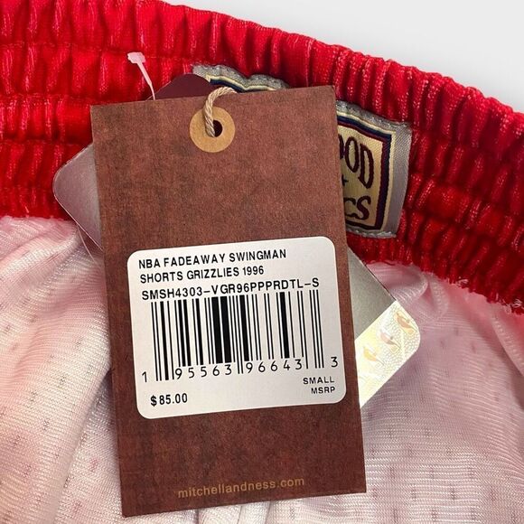 Mitchell & Ness Grizzlies 1996 NBA Fadeaway Swingman Shorts Mens size Small New - Picture 10 of 10